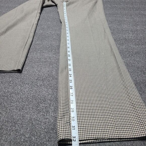 Loft Outlet Dress Trouser Pants Womens 6 Black White Houndstooth Mid Rise Career - Picture 2 of 10
